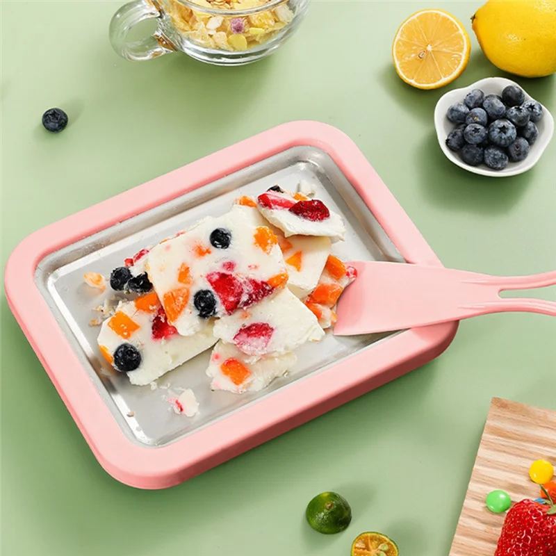Rolled Ice Cream Maker – Stainless Steel Fried Ice Tray Ice Cream Maker Qst