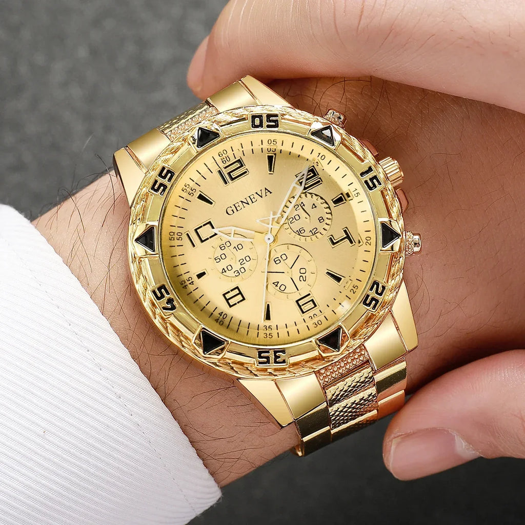 Men's Large Display Analog Quartz Business Watch | Qme Analog Quartz Watch Qme 3