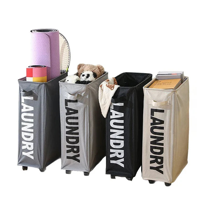 Large Foldable Yoga Mat Storage Basket with Wheels – 8 Colors Foldable Storage Basket Qme