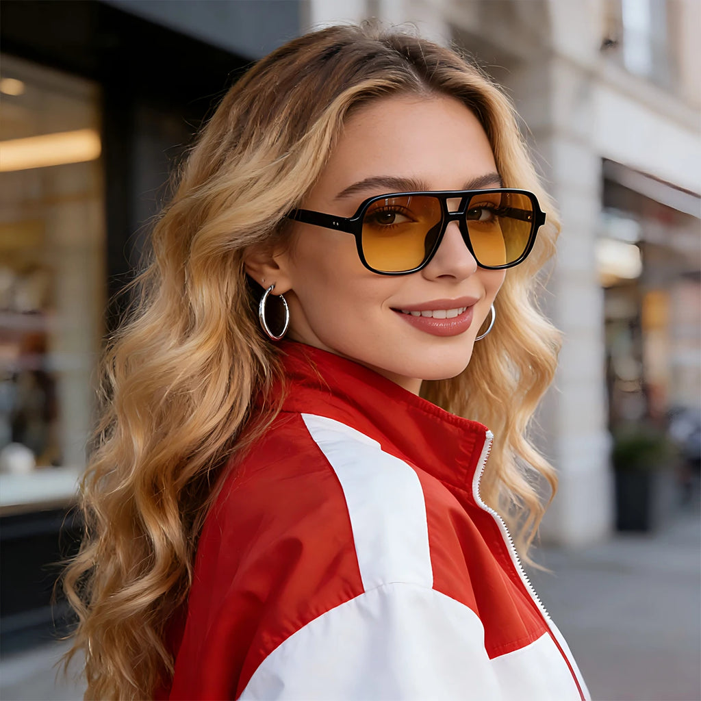 VOPHA Vintage Oversized Square Sunglasses UV400 Unisex S15 Unisex Sunglasses Qst