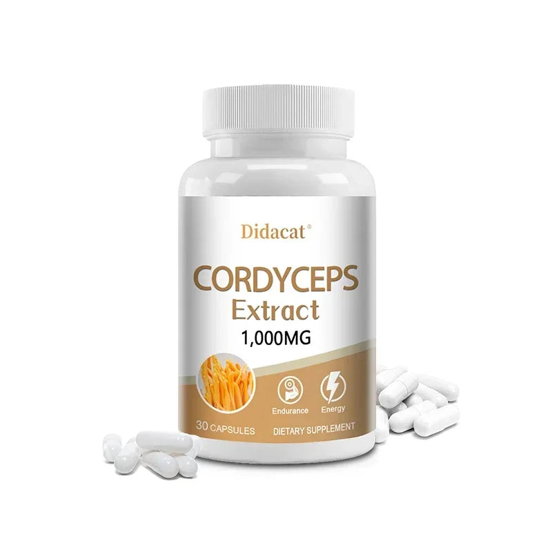 Cordyceps Mushroom Extract Capsules – Energy & Immune Support Mushroom Supplement Qst 30 count-1 bottle
