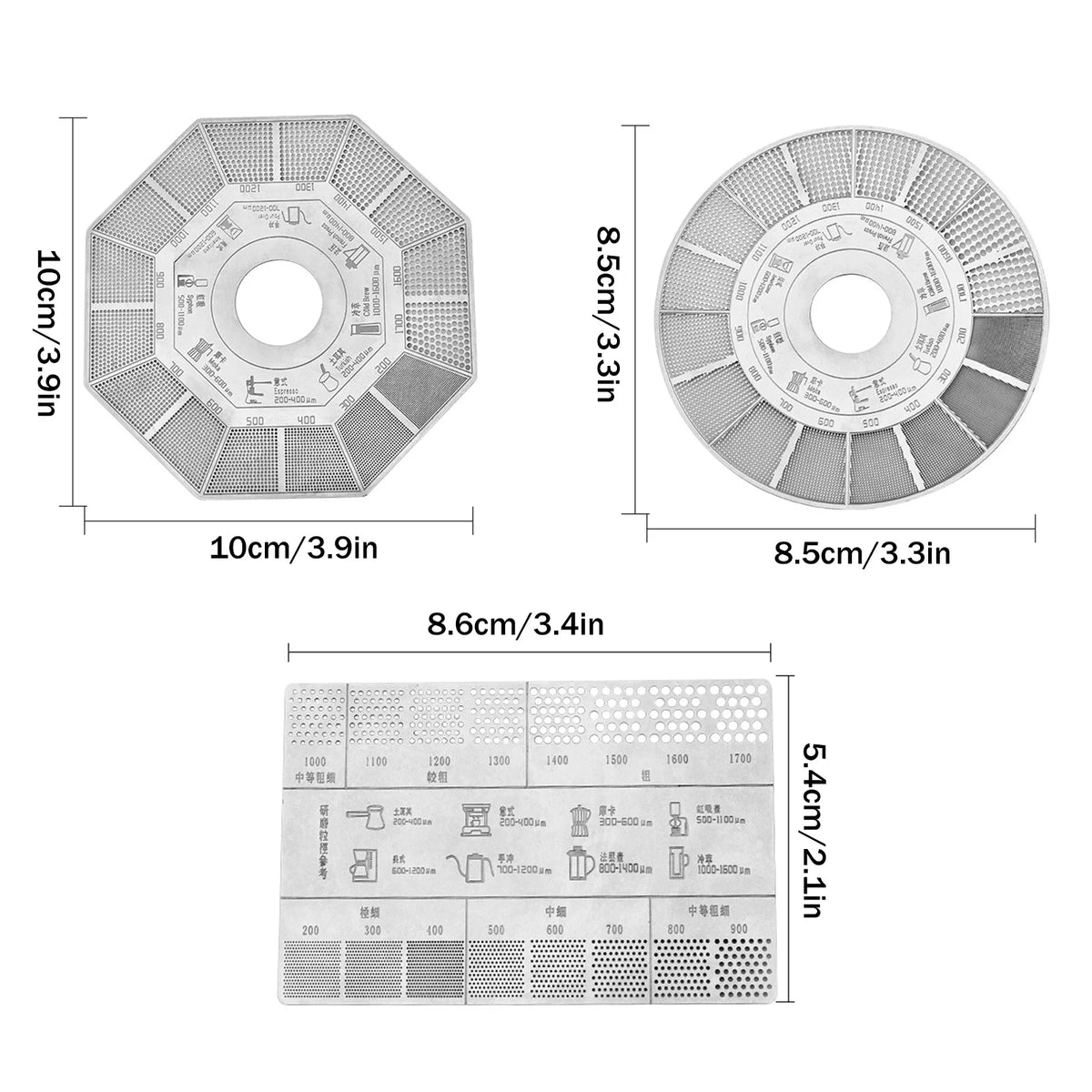 Coffee Grind Size Reference Card – Brewing Comparison Guide Coffee Accessory Qst