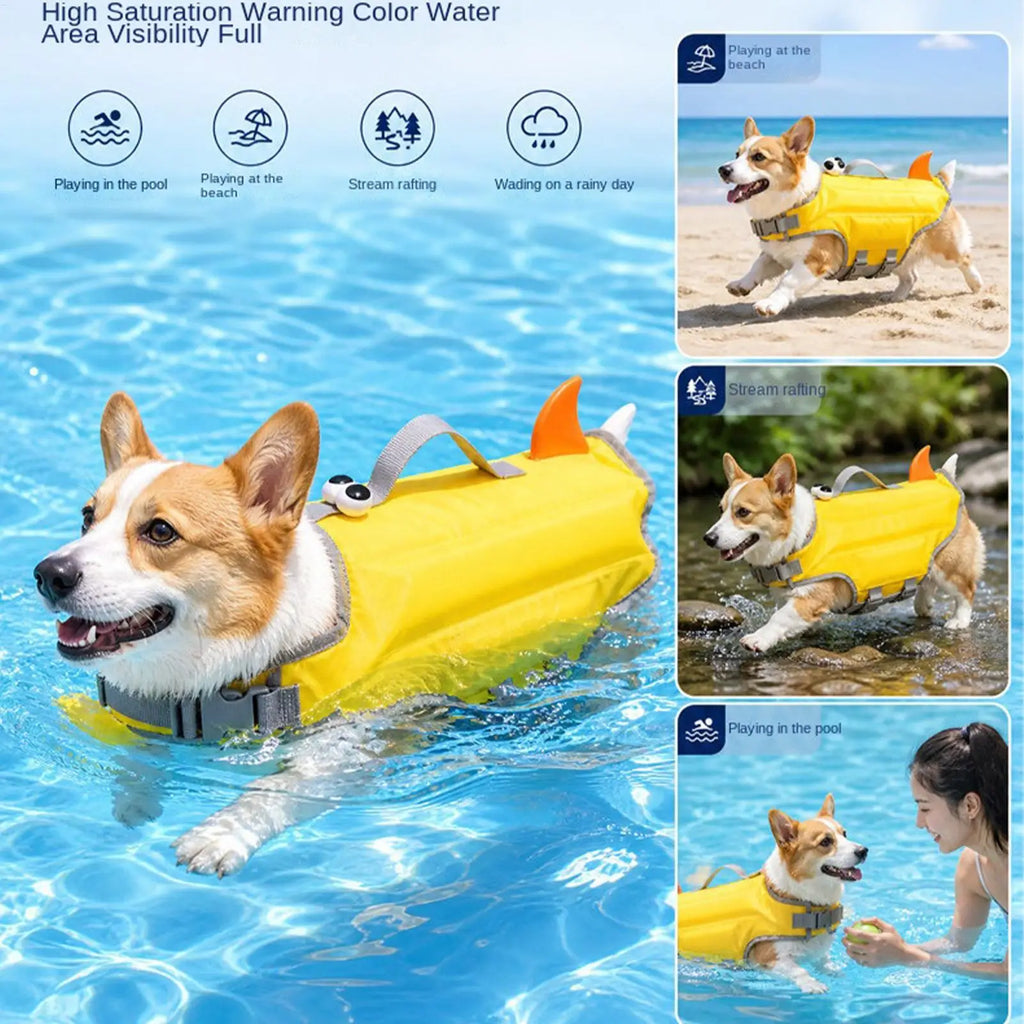Dog Swim Vest – Waterproof Floating Life Jacket for Dogs Dog Life Jacket Qme