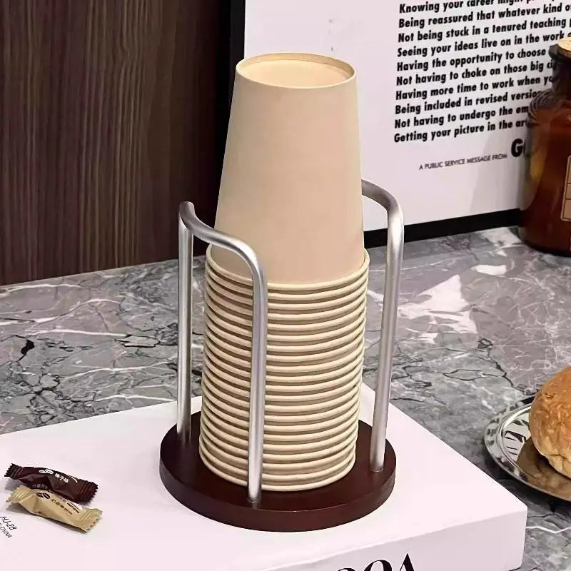 Wooden Mug & Cup Dispenser Display Stand Organizer | 6 Colors Cup Dispenser Stand Qme A3