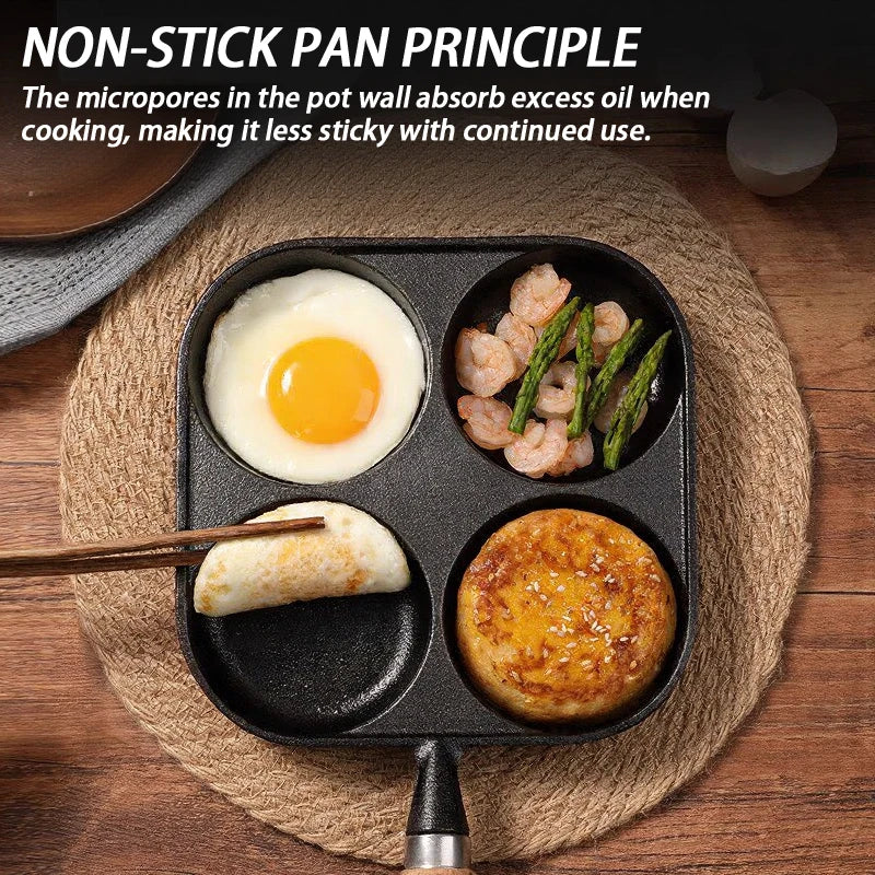 4-Hole Nonstick Egg Frying Pan – Omelet Pan for Gas Stove Nonstick Egg Pan Qme