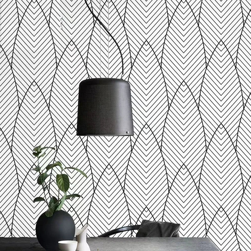 Black & White Geometric Peel & Stick Wall Contact Paper Peel & Stick Wallpaper Qme