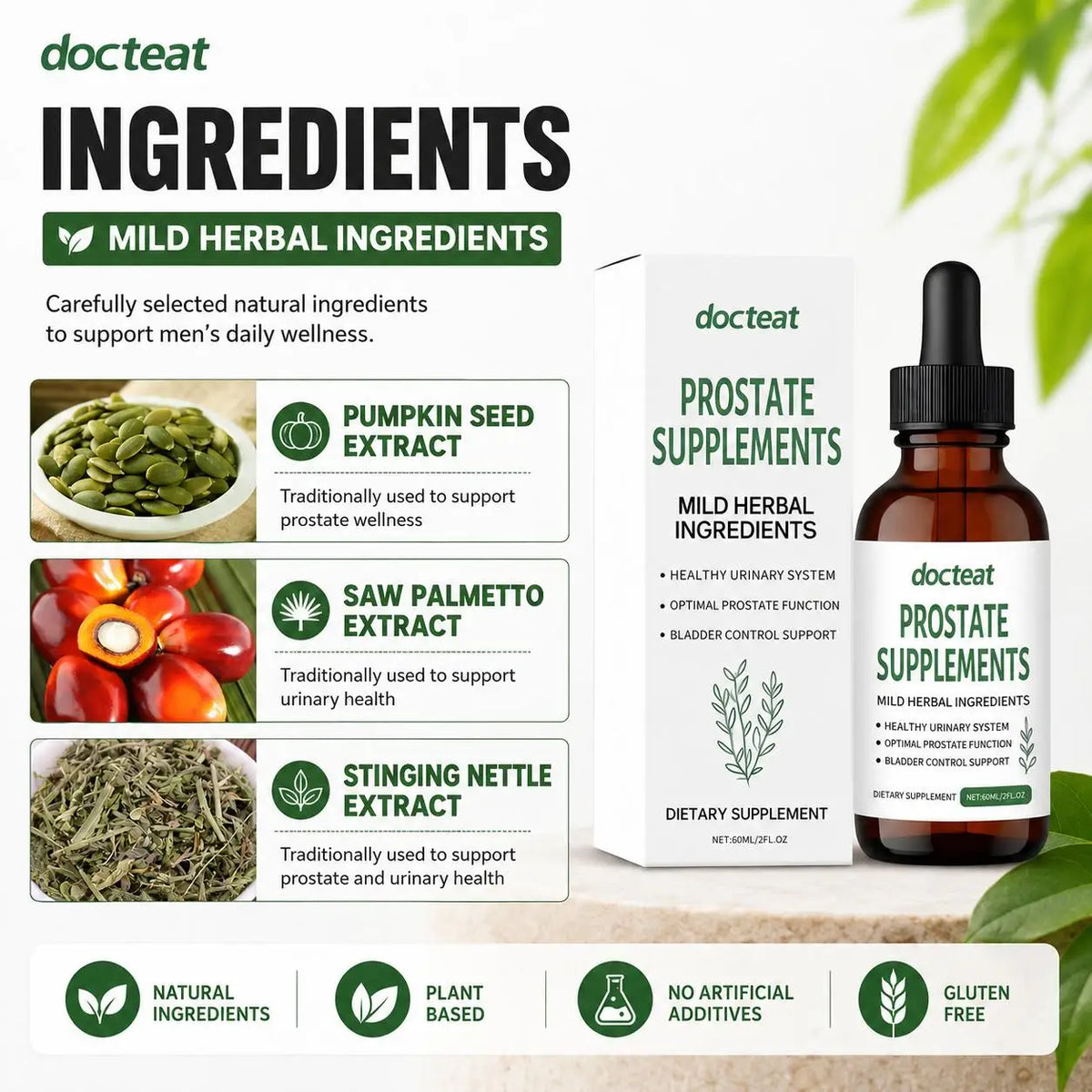 Men's Herbal Wellness Drops – Saw Palmetto & Pumpkin Seed 60mL Herbal Wellness Drops Qst