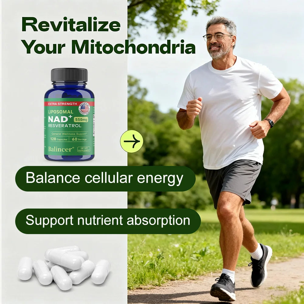 NAD+ Resveratrol Liposomal Supplement – Cellular Energy NAD+ Supplement Qst