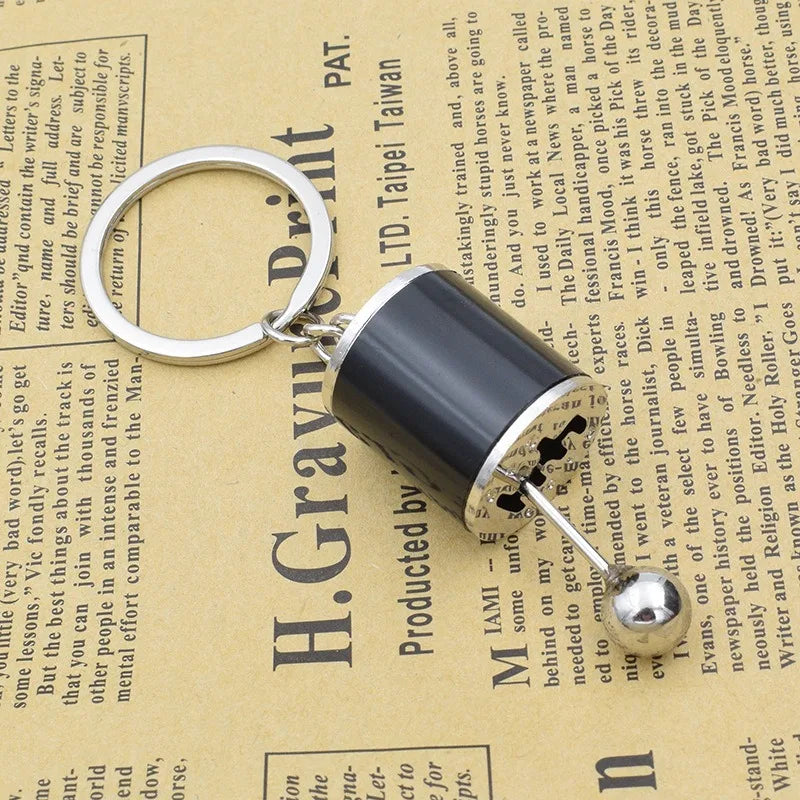 Mini Gear Shift Keychain | Car Enthusiast Novelty Keyring Novelty Keychain Qme Black 1pc