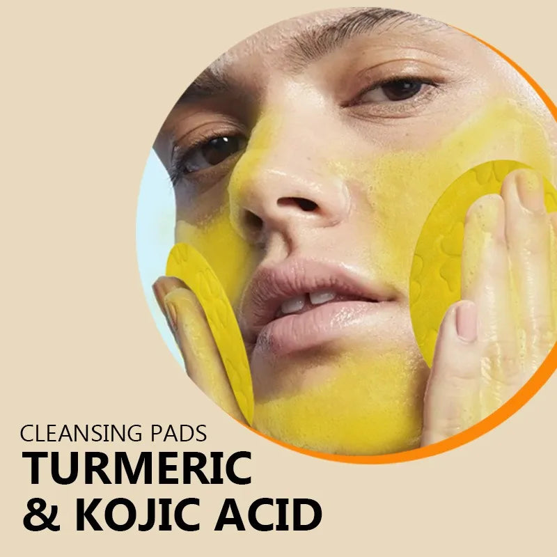 Turmeric & Kojic Acid Cleansing Pads – Exfoliate & Balance Skin Facial Cleansing Pads Qst