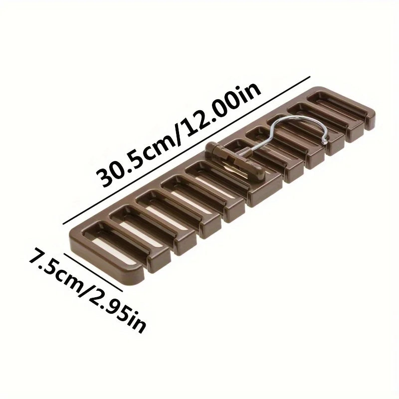 10-Hole Belt Rack Tie & Scarf Hanger – Large Capacity Organizer Wardrobe Accessory Hanger Qme