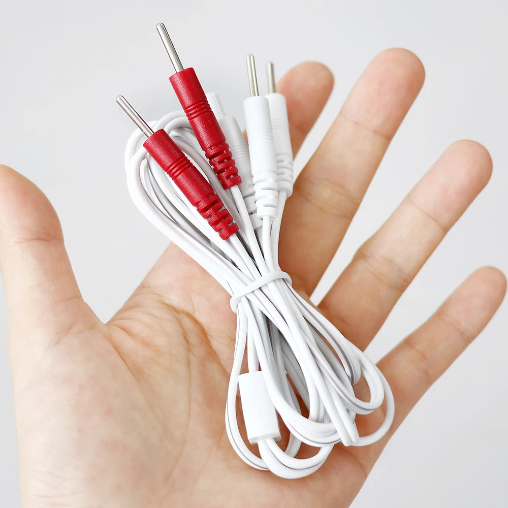 TENS EMS Electrode Lead Wires – Silver Fiber Massage Cables Electrode Lead Wire Qst