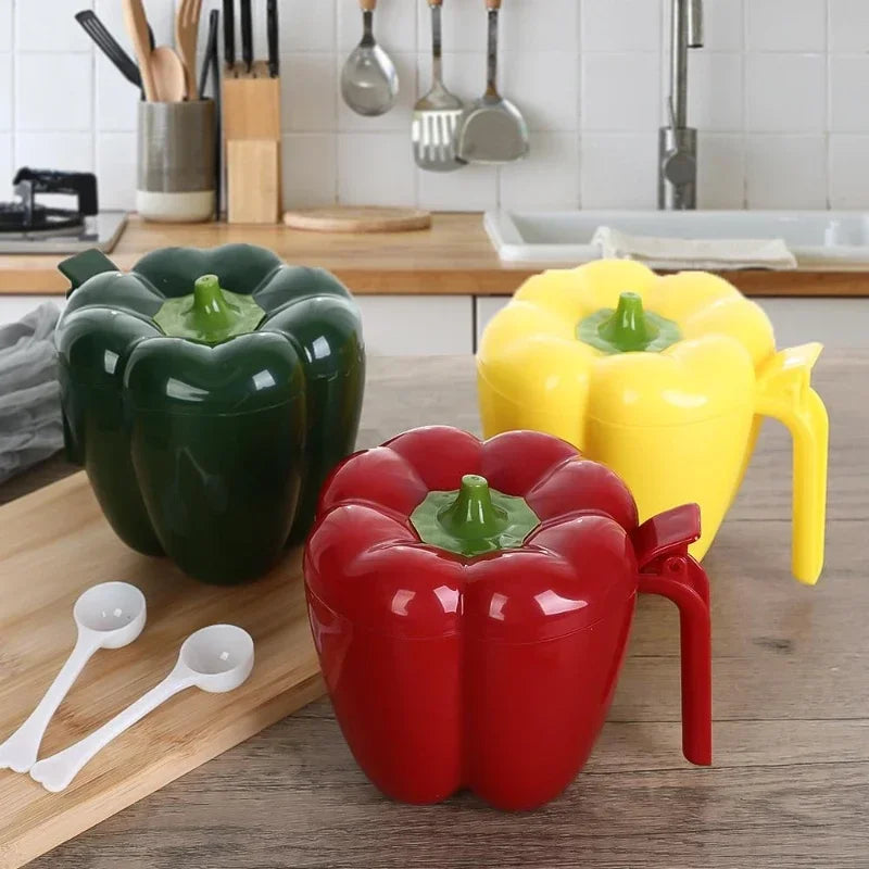 Chili-Shaped Seasoning Jar with Spoon | BBQ Spice Container Seasoning Spice Jar Qme