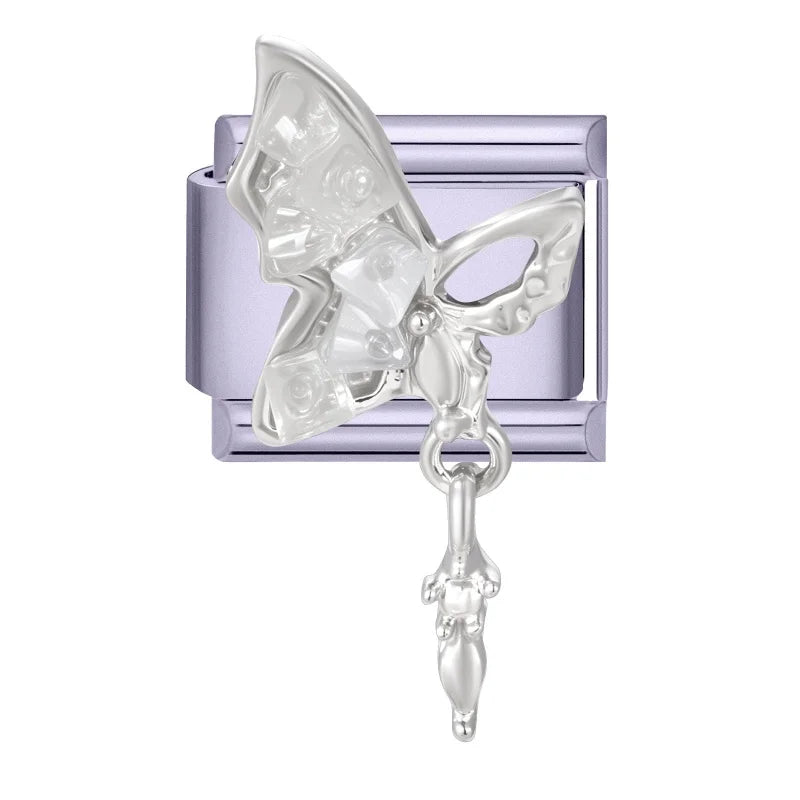 Zircon Bow Butterfly Rabbit Italian Charm Links DIY Bracelet Italian Charm Links Qme Style 41