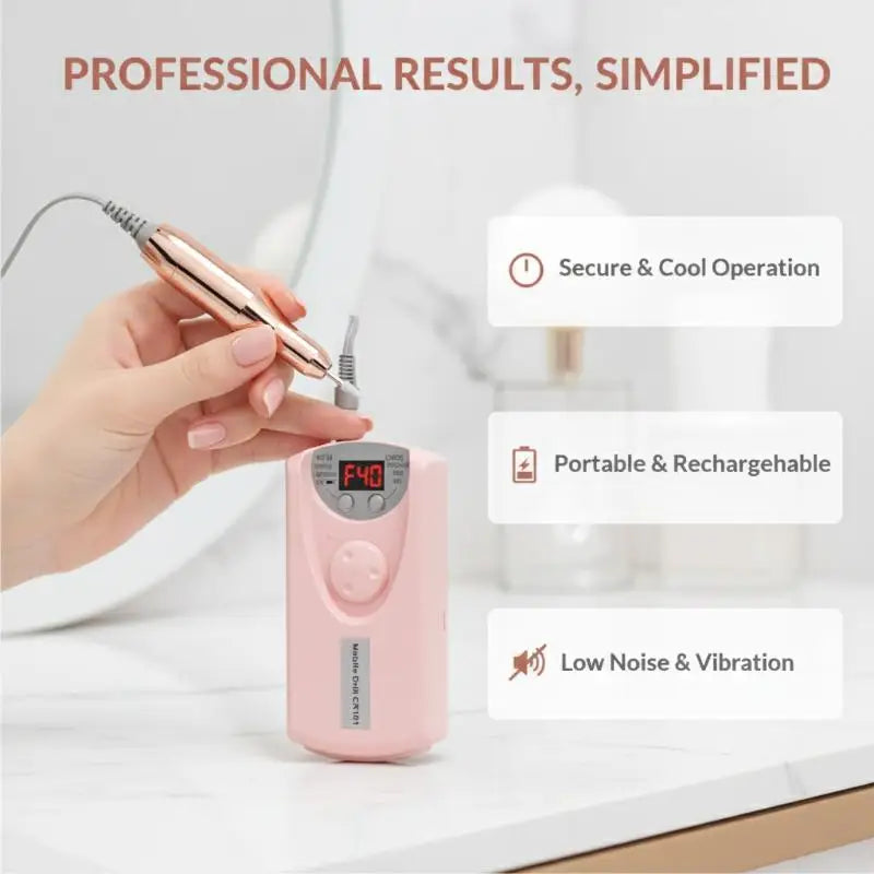 Electric Nail Drill Kit – 12 Heads, 40000 RPM | Rechargeable Electric Nail Drill Qme