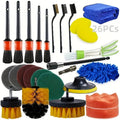 Car Interior Cleaning Brush Set – Wheel Hub & Vent Detailing Car Detailing Brush Set Qme 26pcs