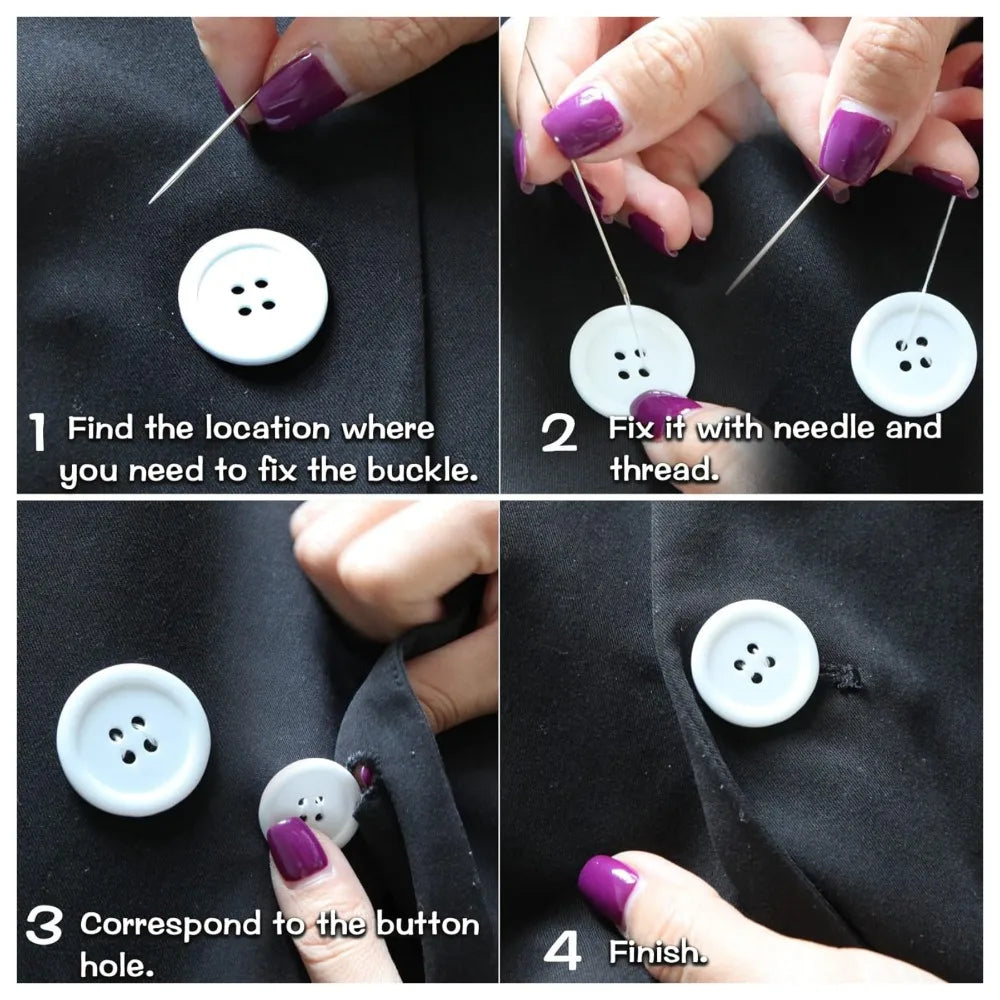 160pcs Round Resin Sewing Buttons 4-Hole Mixed 5 Sizes Black White Sewing Buttons Qme