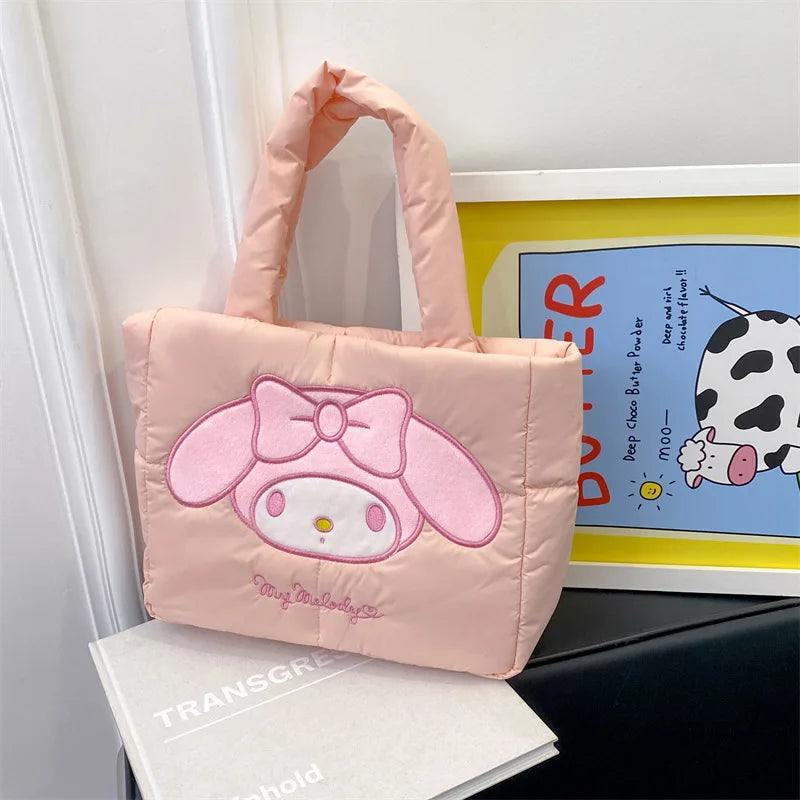 Sanrio Cartoon Plush Crossbody Shoulder Bag for Girls Plush Crossbody Bag Qme Melody