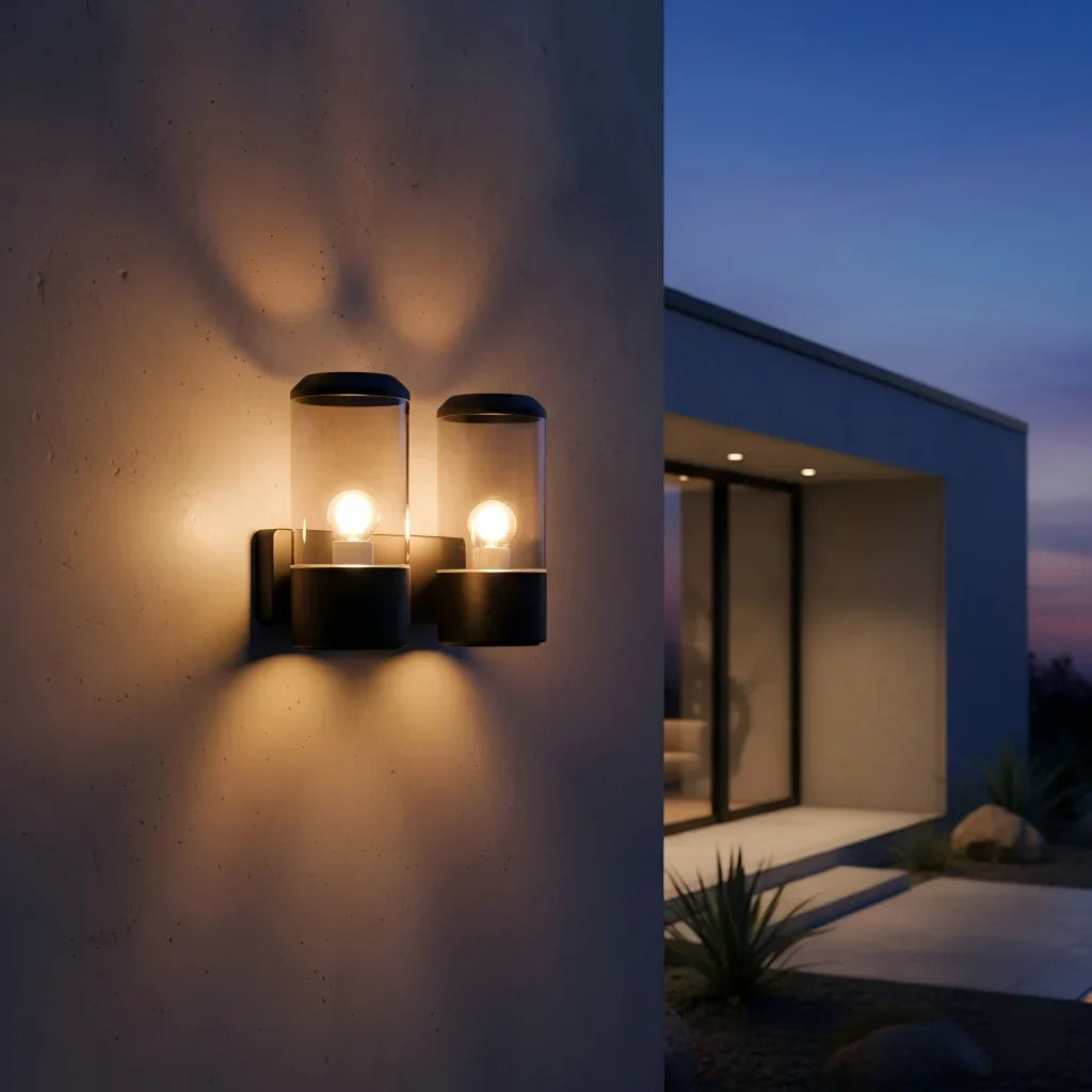 Black LED Wall Lamp – Up Down Indoor & Outdoor Lighting LED Wall Sconce Qme