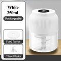 Mini Electric Garlic Chopper – USB Rechargeable Food Processor Electric Food Chopper Qme WHITE