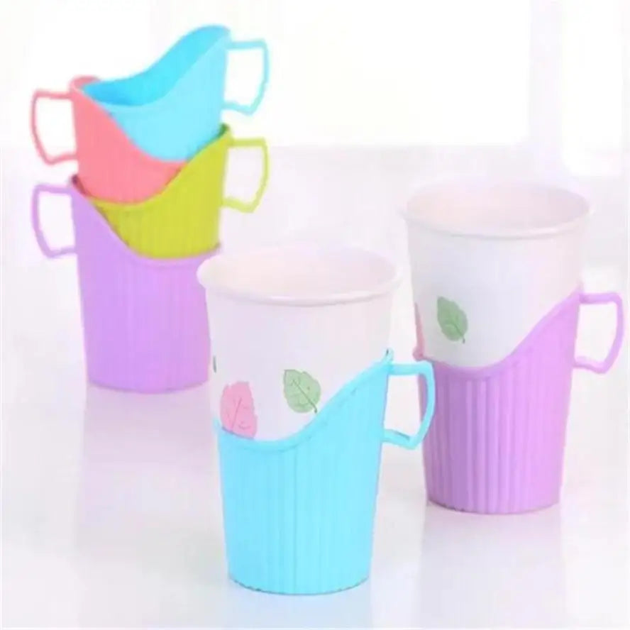 Plastic Cup Holders for Disposable & Paper Cups – Set of 3 Cup Holders Qme
