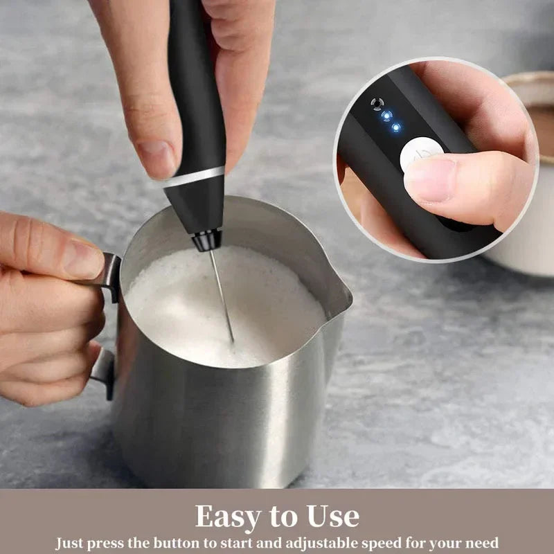 Handheld Electric Milk Frother USB Rechargeable Mini Blender Handheld Milk Frother Qme