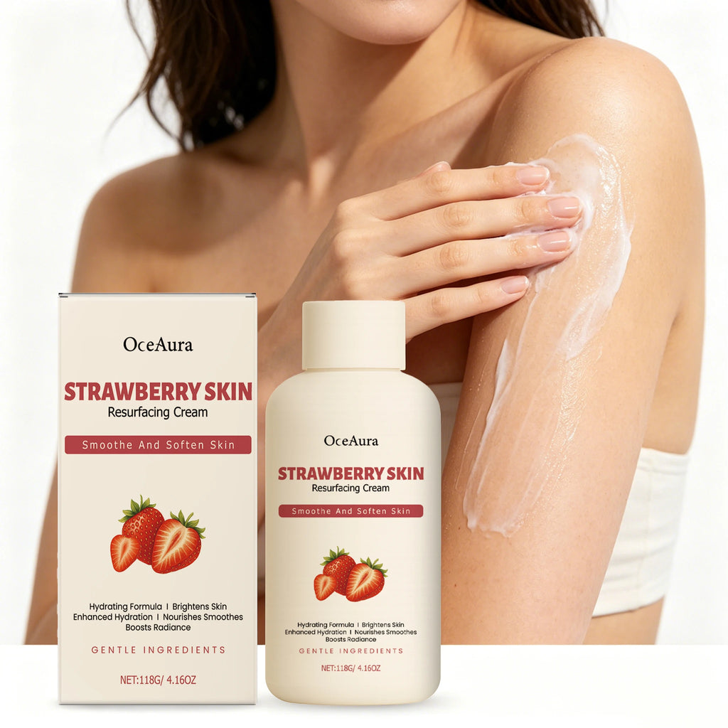 OceAura Strawberry Body Cream – Moisturizing Softening Lotion 118g Body Moisturizer Cream Qst