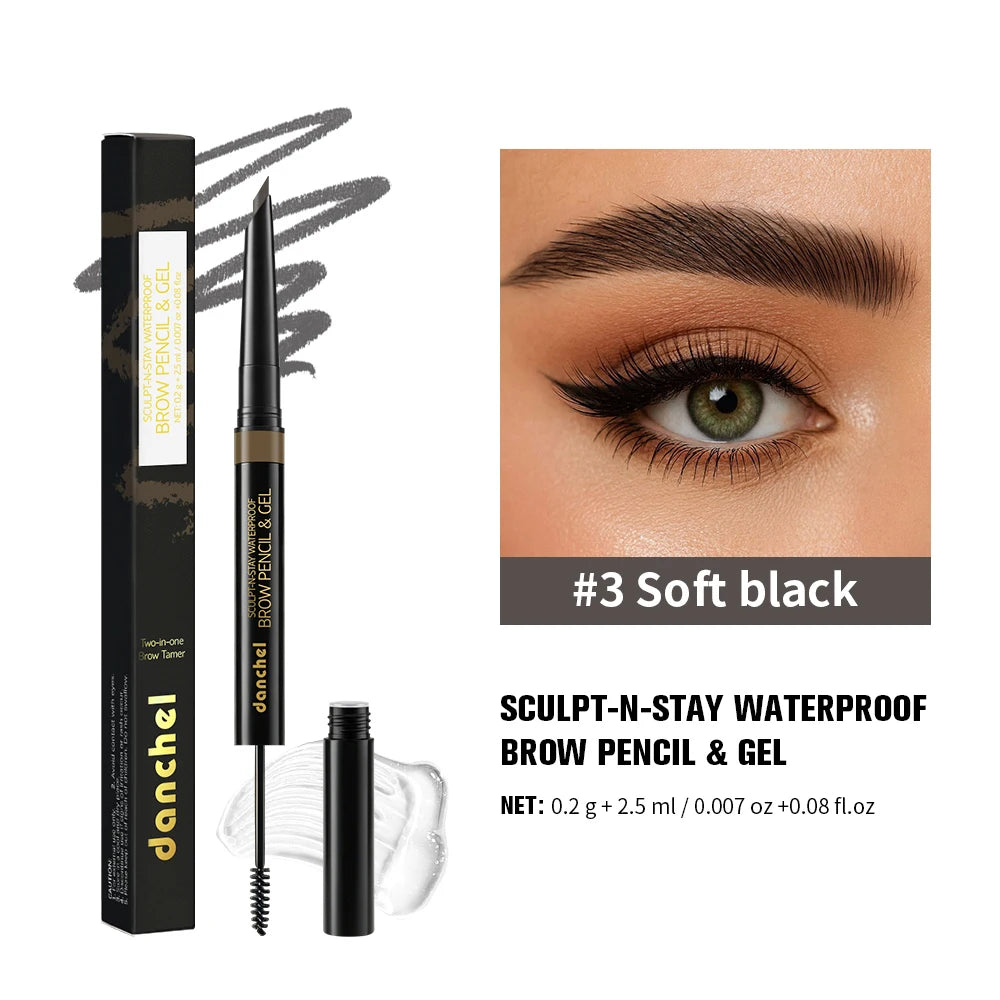Dual-Ended Wild Brow Pencil & Setting Gel – Waterproof Eyebrow Pencil & Gel Qst 03