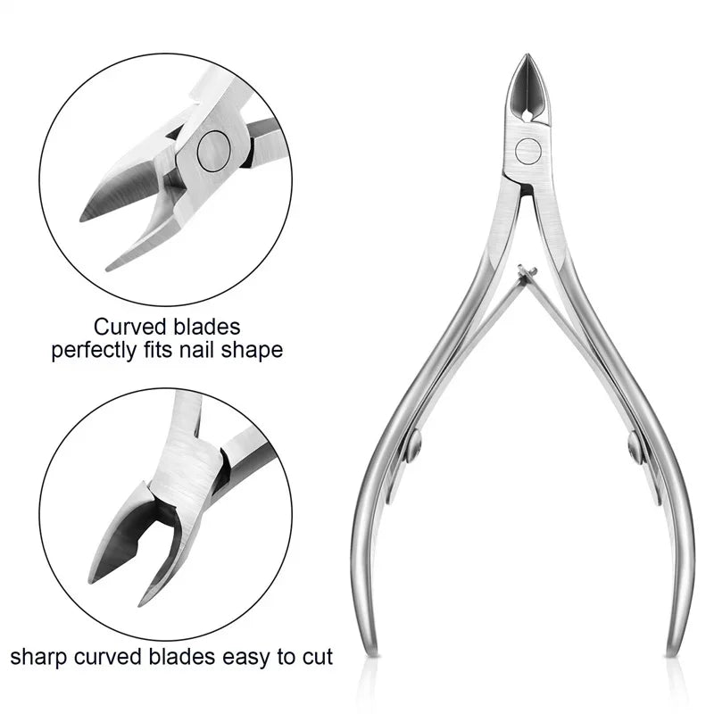 Professional Cuticle Cutter Nail Nippers & Manicure Pusher Cuticle Cutter Tool Qme