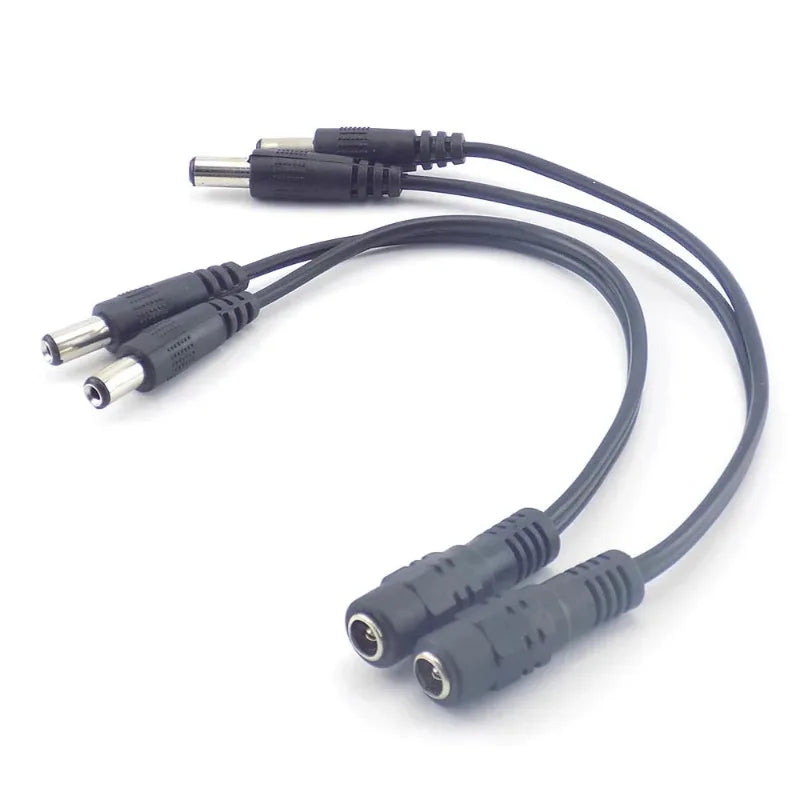 1-to-2 DC Power Splitter Cable 12V Surveillance & LED DC Power Splitter Cable Qme