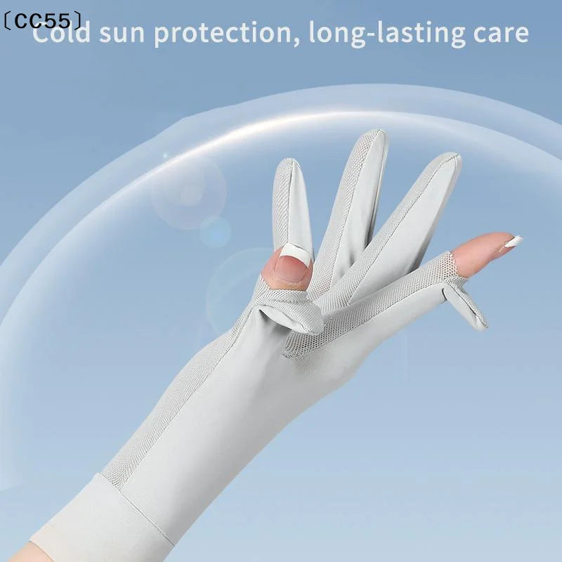 Women's Ice Silk UV Protection Gloves – Cycling & Driving Sun Protection Gloves Qst