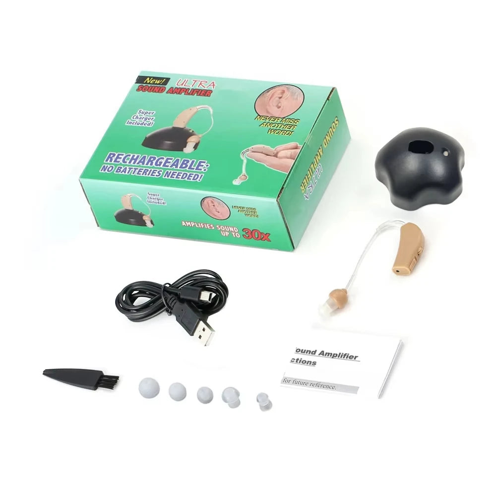 Rechargeable Digital BTE Sound Amplifier – Adjustable Tone Sound Amplifier Qst EU Plug