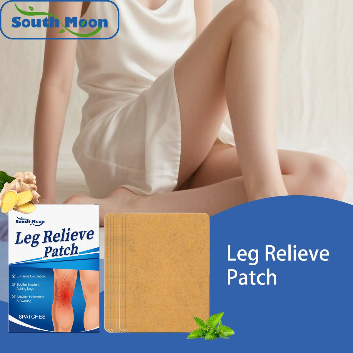 South Moon Herbal Leg Comfort Patch – Circulation & Swelling (8pc) Herbal Leg Patch Qst