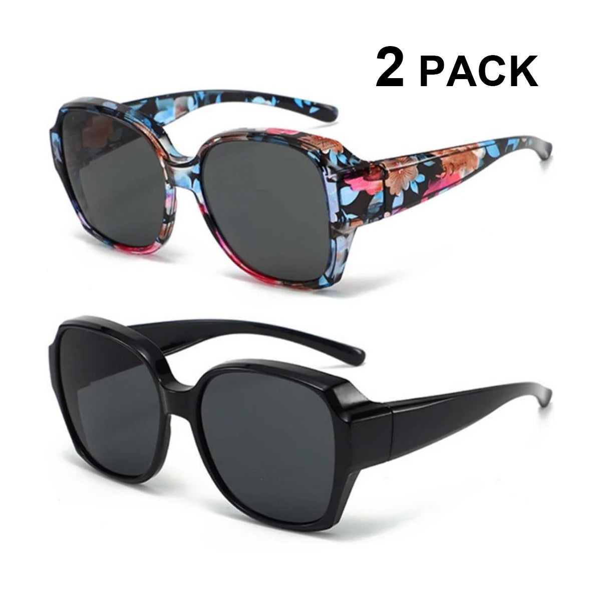 VOPHA Over-Glasses Sunglasses UV400 Clip-On – Men & Women Clip-On Sunglasses Qst 2Pcs-1
