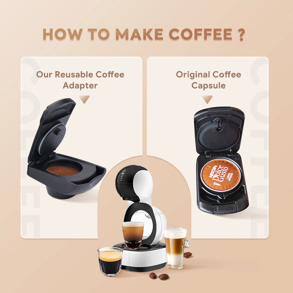 Reusable Coffee Capsule Adapter for Dolce Gusto Lumio DG325 Coffee Capsule Adapter Qst