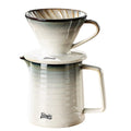 Bincoo 450ml Ceramic Pour Over Coffee Maker & Dripper Set Pour Over Coffee Set Qst DEEP BLUE