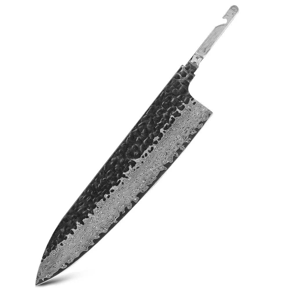 TURWHO Damascus Steel Kiritsuke Chef Knife DIY Kit – Blade & Handle Damascus Chef Knife Kit Qst Transparent