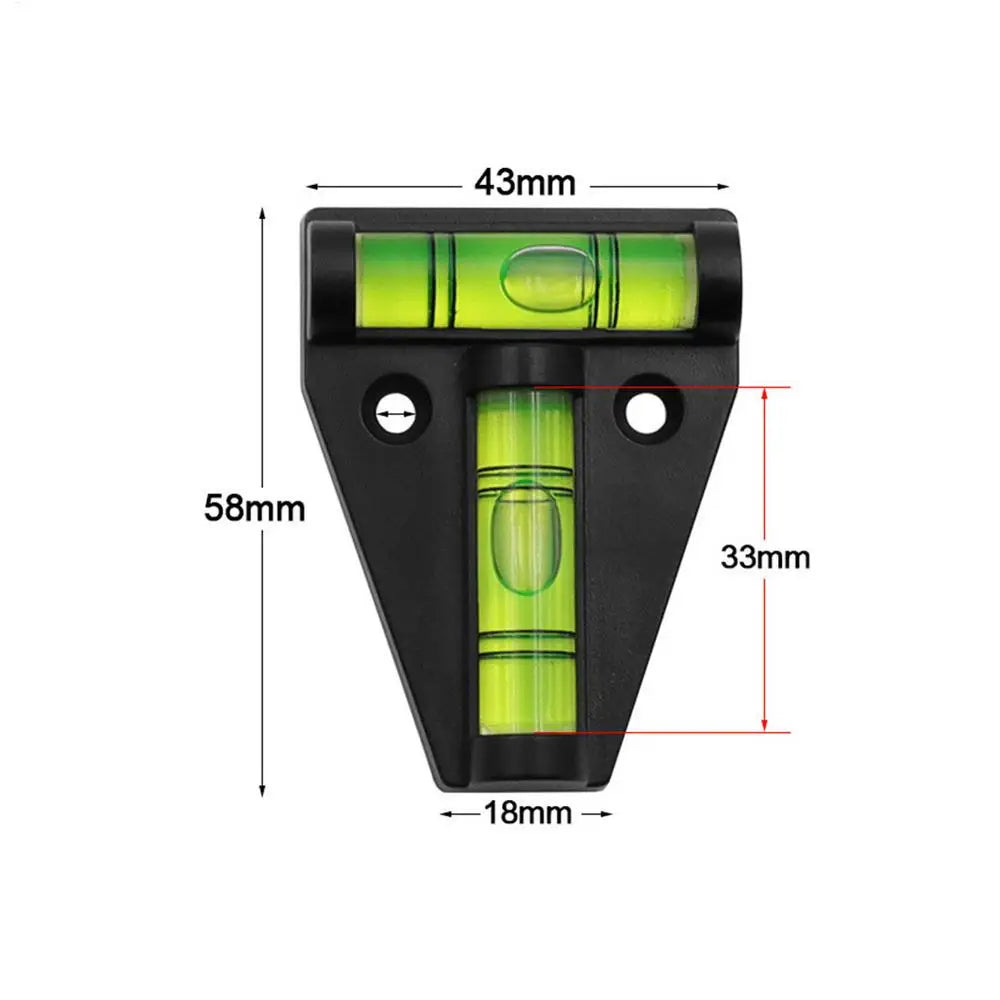 T-Type Spirit Level for Tripods, Monitors & Camera Mounts Spirit Level Tool Qme Black