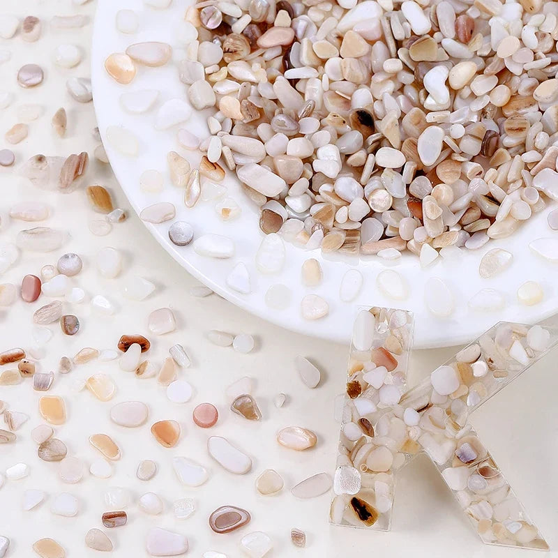 Natural Pearl Crushed Seashell Slices – Nail Art & DIY Crafts Nail Art Shell Particles Qme White
