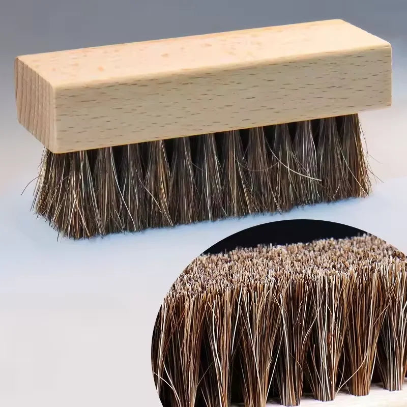Solid Wood Shoe Brush | Horse, Pig & Nylon Bristles Shoe Cleaning Brush Qst