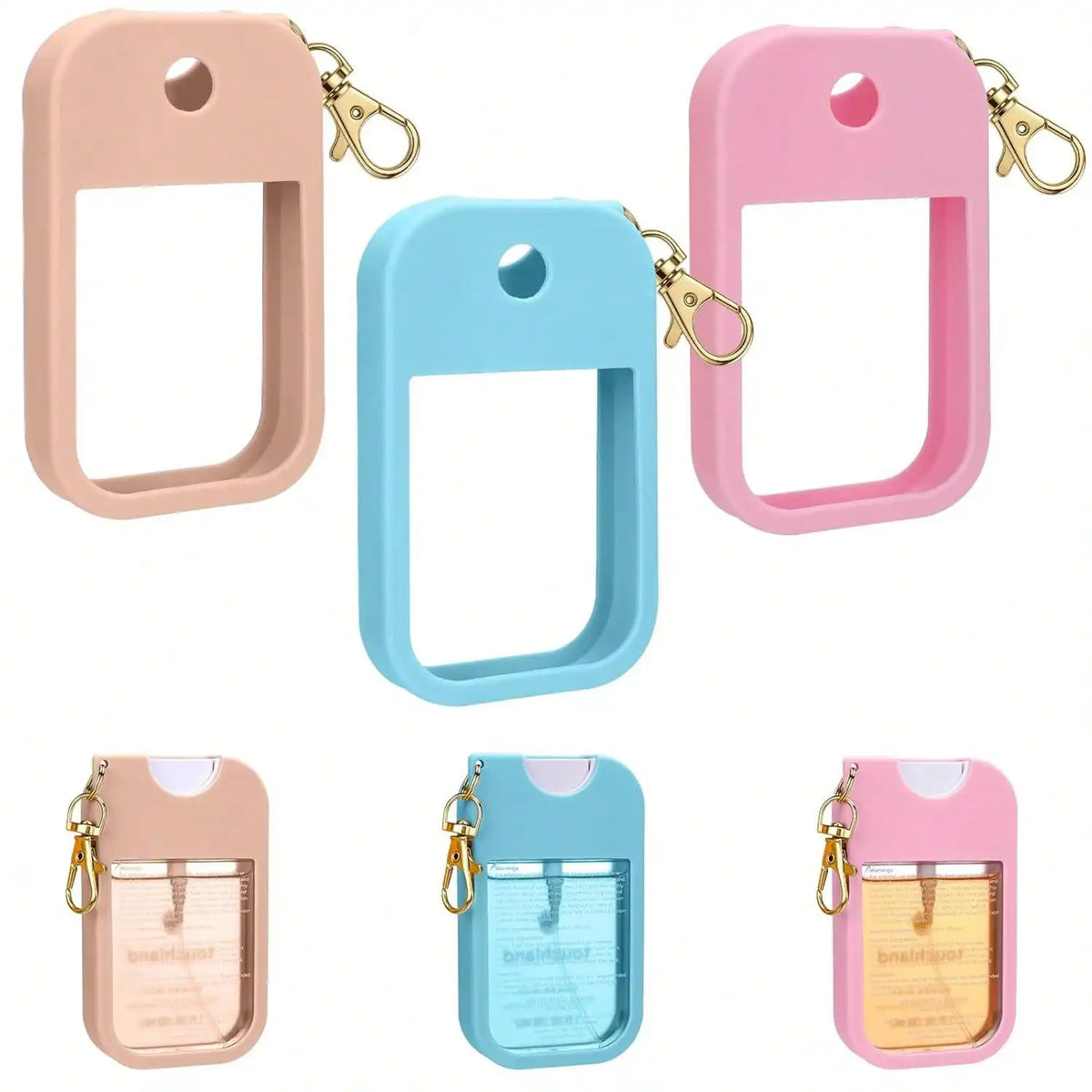 Soft Silicone Case for Touchland Power Mist 1 FL OZ + Keychain Silicone Bottle Case Qme