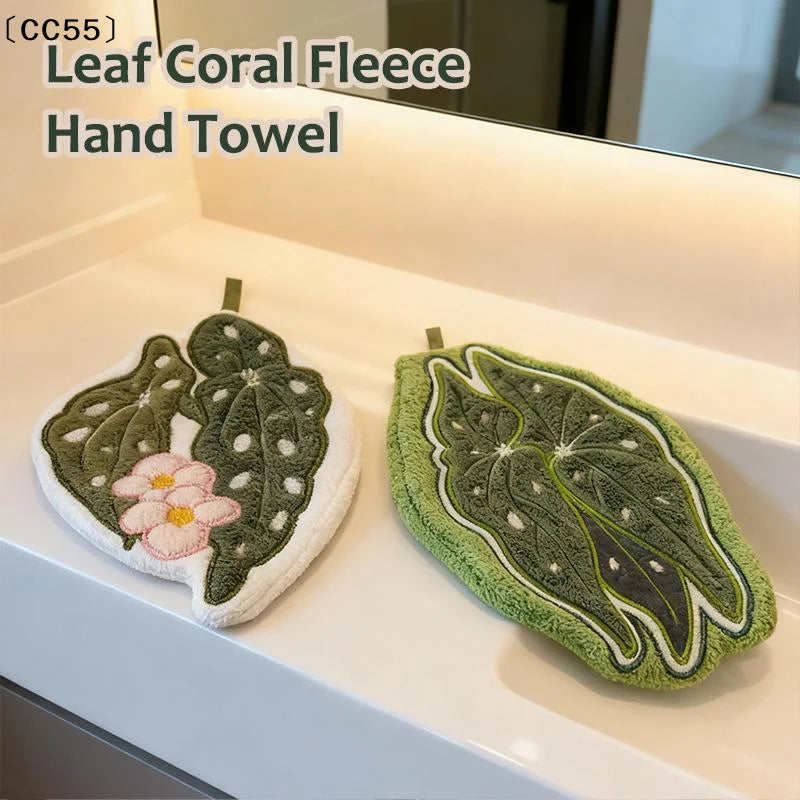Absorbent Leaf Hanging Hand Towel – Kitchen & Bathroom Hanging Hand Towel Qst