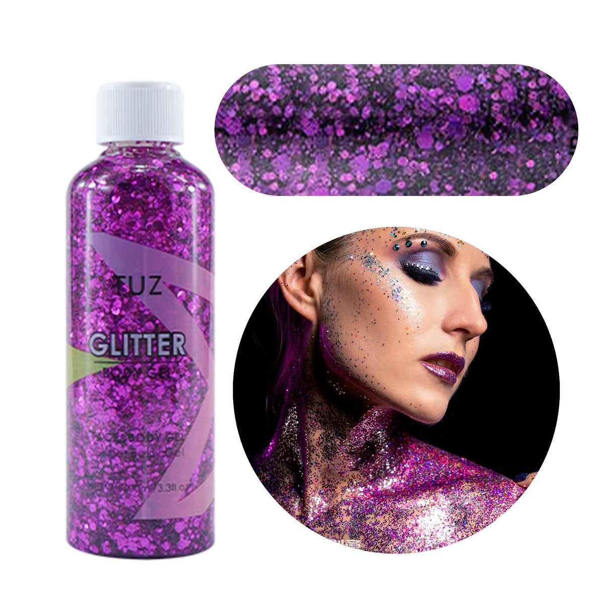 Waterproof Glitter Gel – Body, Face & Hair Festival Makeup Body Glitter Gel Qst 0747 03
