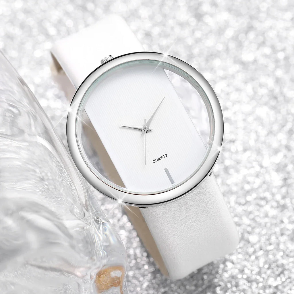 Couple Transparent Hollow Out Quartz Watch – Skeleton Dial Couple Quartz Watch Qme