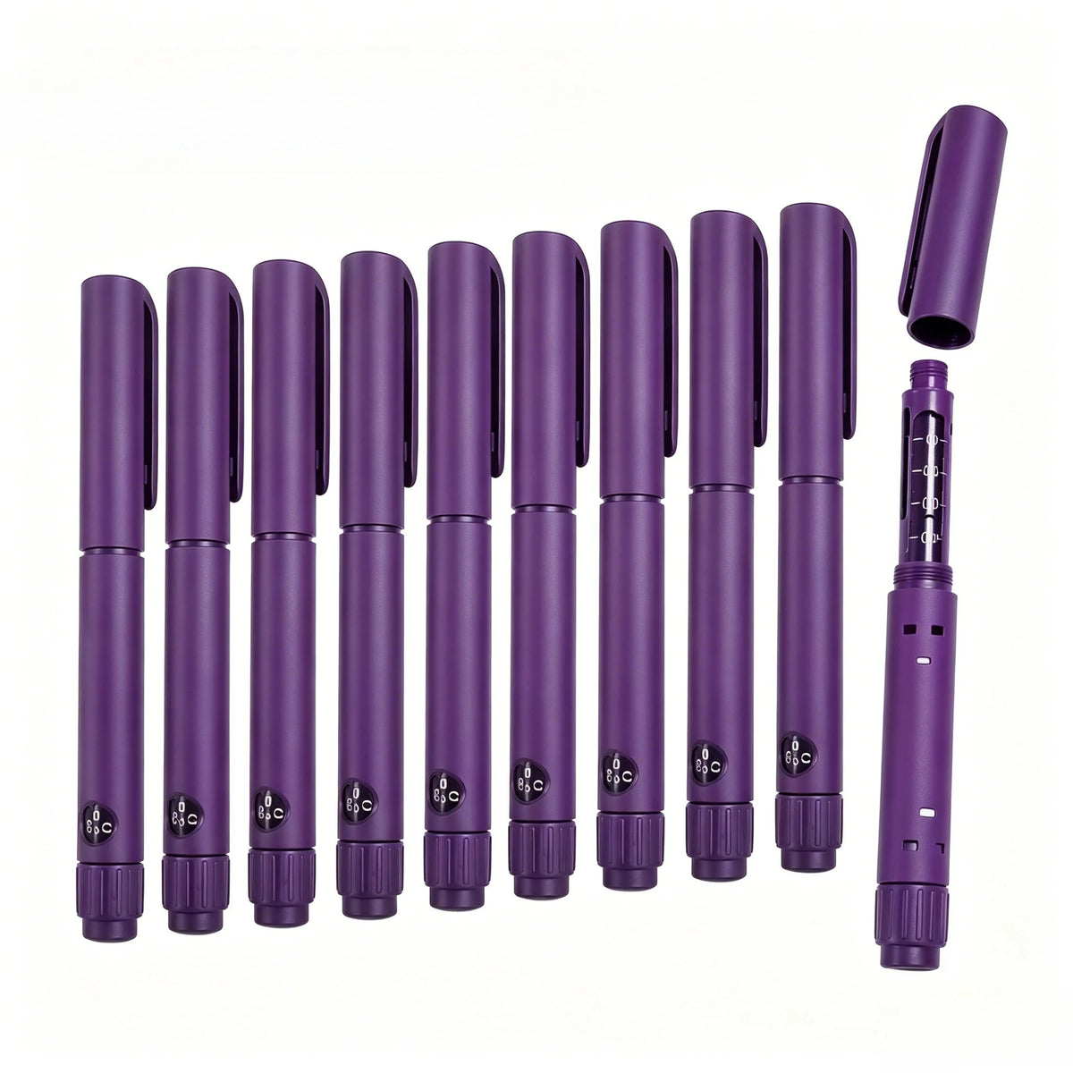 Disposable Sterile Rotary Injection Pens – 60U Adjustable (5/10 Pack) Injection Pen Qst 10PCS-Purple