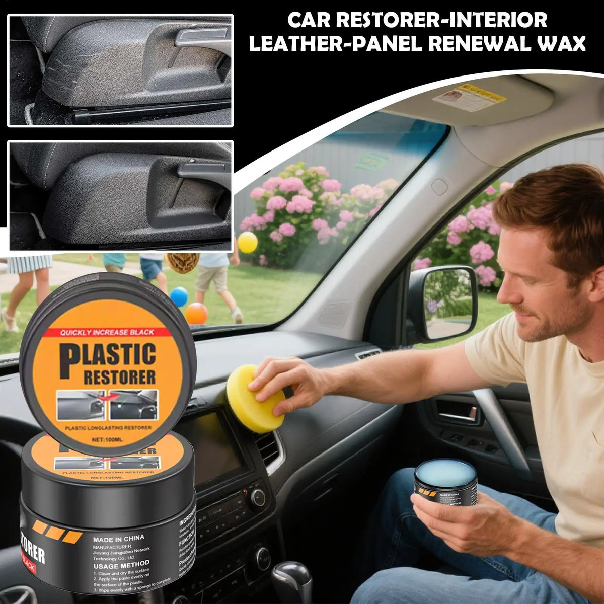 Car Leather Care Cream – Interior Restorer, UV Wax & Polish Car Interior Cream Qme