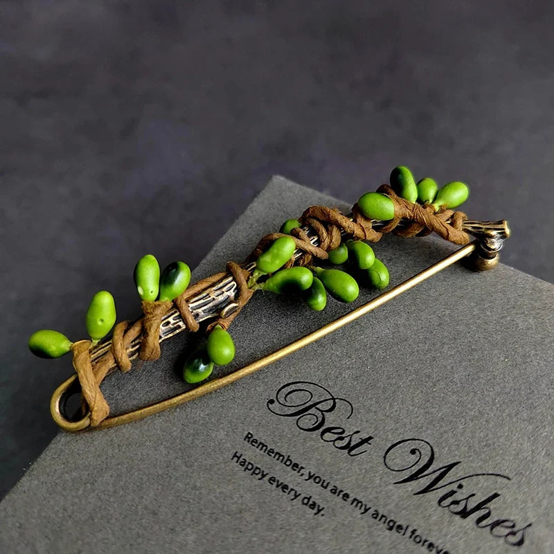 Vintage Large Fruit Plant Brooch Pin | Botanical Statement Decorative Brooch Pin Qme