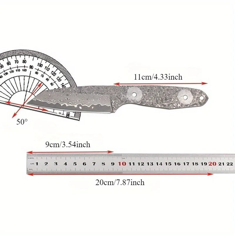 Swayboo VG10 Damascus Steel Knife Blank – DIY Fixed Blade Damascus Knife Blank Qst