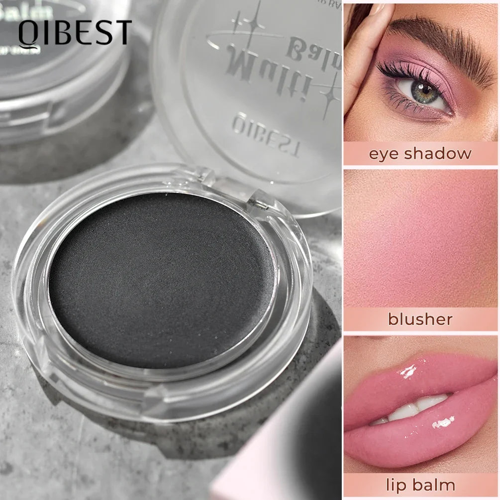 QIBEST 3-in-1 Matte Balm – Lipstick, Blush & Eye Tint Multifunction Color Balm Qme