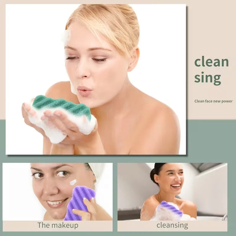 Konjac Facial Sponge – Natural Clay Vegetable Fiber Cleanser Facial Cleansing Sponge Qme